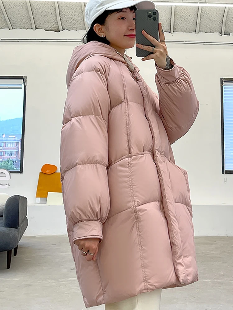 Women's Down Feather Jackets Coat Winter Baggy Thickening Warm Bubble Long Oversized Female Puffer Cotton Padded Jacket Outwear