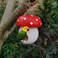 mushroom hanging tree bird feeder outdoor feeder feeding container pendant resin crafts decoration garden yard bird cages