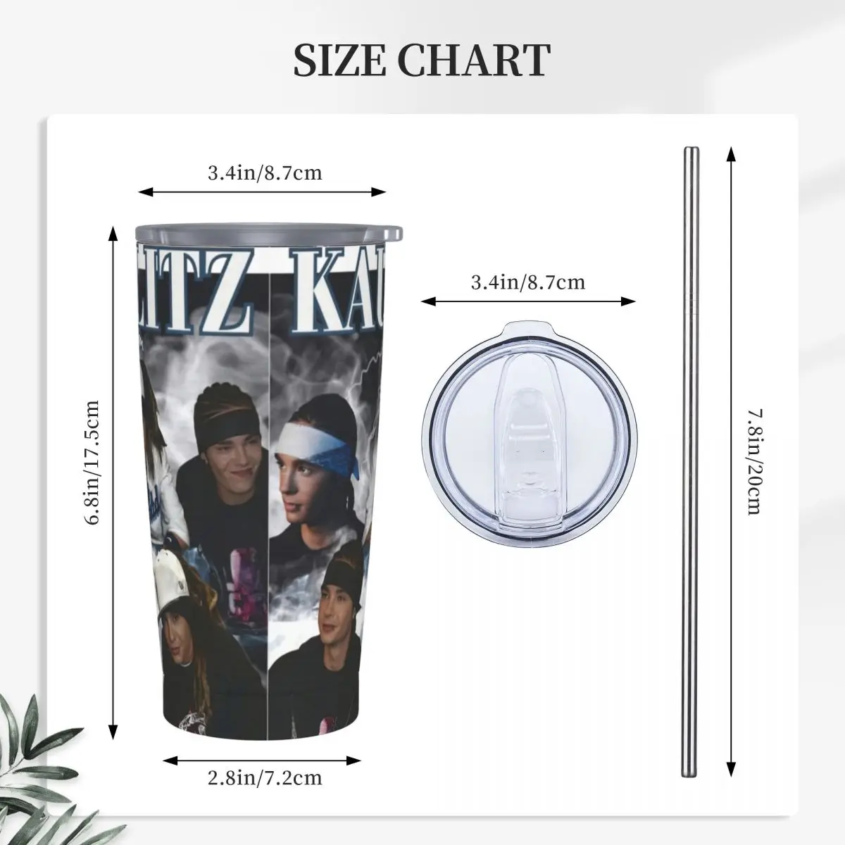 Duo Hotel Tom Kaulitz Tumbler 20oz вакуумная Изолированная чашка из нержавеющей стали с