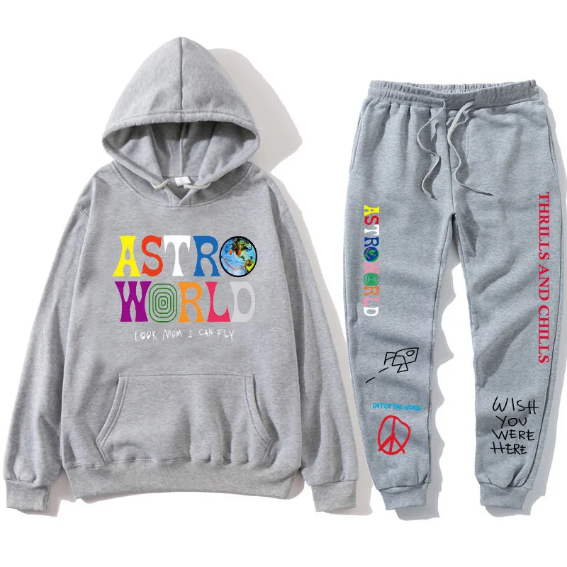 Astroworld Hoodie Fashion Letter Street Clothing Men's and Women's Pullover Hoodie Sweater Set Letter Hip Hop