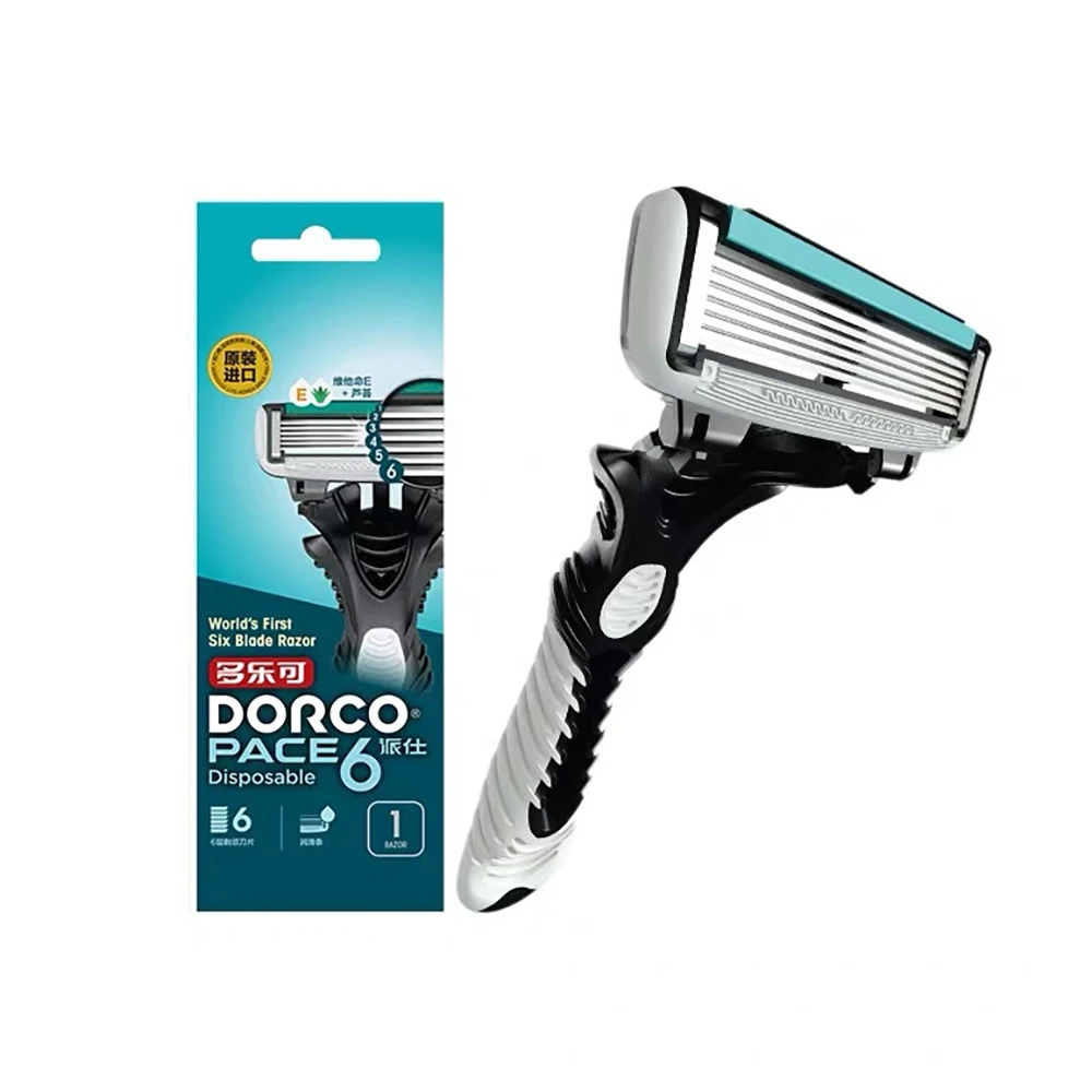 100pcs Original Dorco Pace 6 Layer Straight Disposable Blades Razor Beard Shavers Machine for Men's Face Stainless Shaving