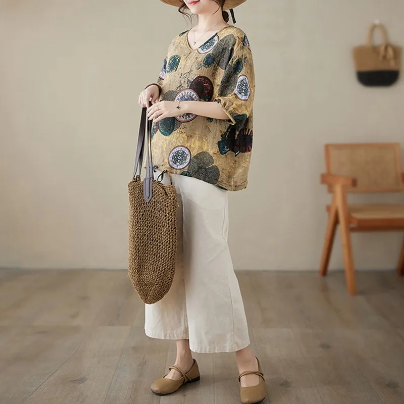 Женский брючный костюм из 2 предметов Повседневная футболка и брюки до щиколотки