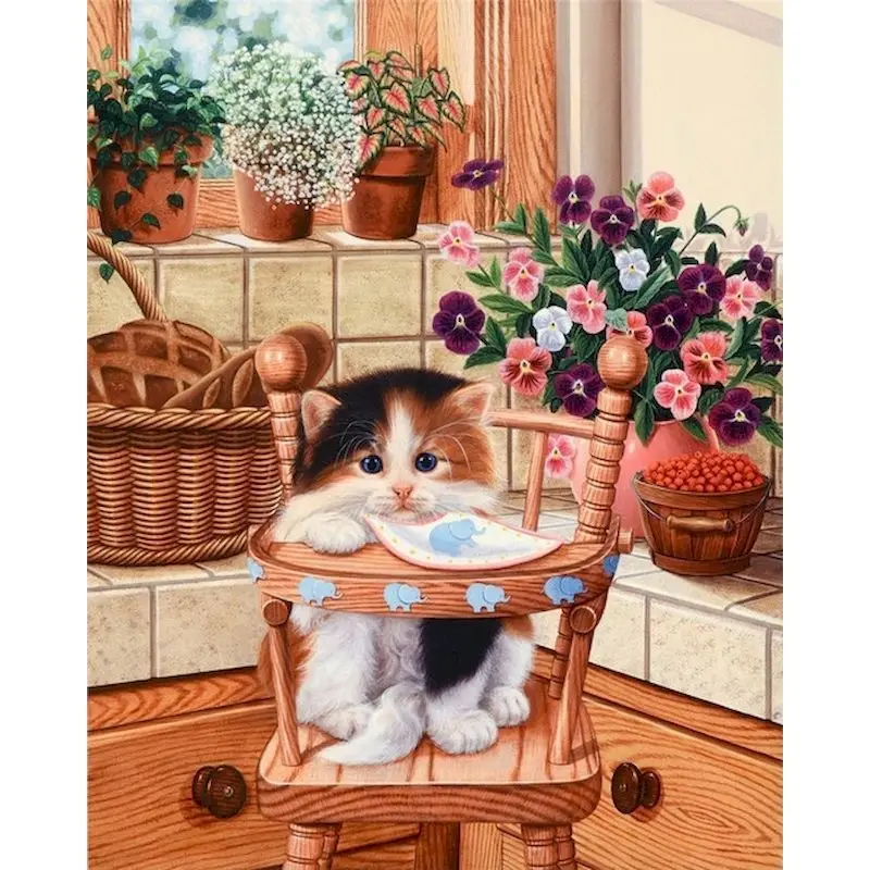 

Gatyztory 5D Diamond Painting Cat Full Square Diamond Embroidery Mosaic Animal Art New Arrival Hobby Home Decor