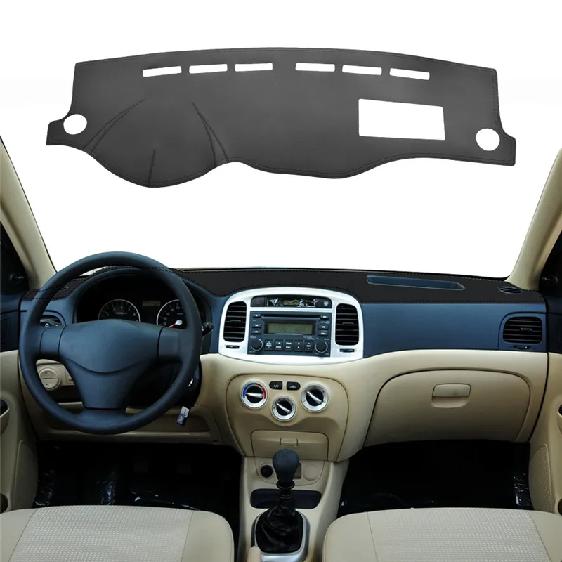 Замшевый кожаный коврик для приборной панели автомобиля Обложка Hyundai Accent Verna 2006