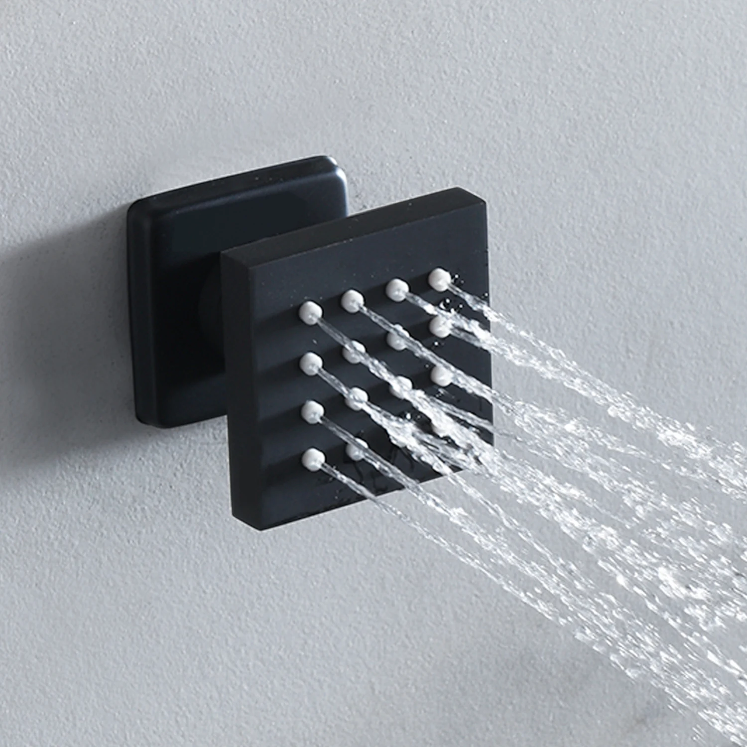 Черная панель для душа в ванную комнату 28x15 дюймов Набор насадок с RGB светодиодный