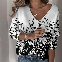 t shirt women 2022 fashionfashion multi color printing personality ebay casual striped v neck top