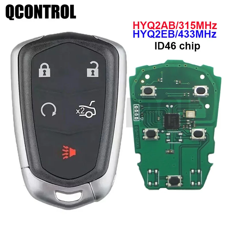 

QCONTROL Keyless Entry Smart Remote Key for Cadillac CTS ATS XTS CT6 Escalade ESV HYQ2EB HYQ2AB 315MHZ / 433 MHZ