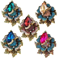 atmosphere crystal alloy colored diamond flower brooch clothing accessories backpack brooch lapel pins