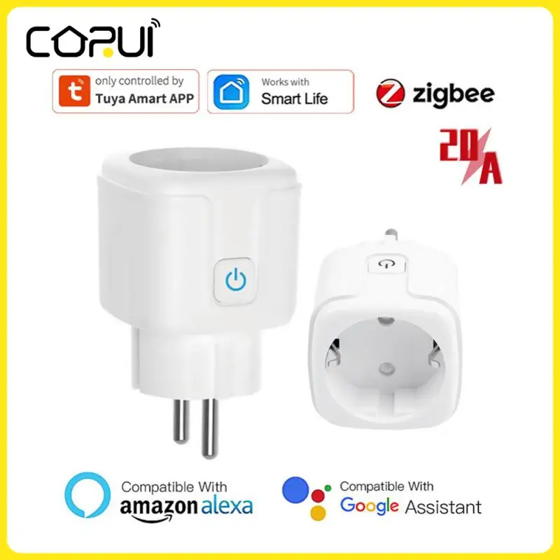 

CoRui Zifbee 20/16A EU Smart Plug Tuya Remote Power Socket Voice Control For Alexa Yandex Alice Google Home Smart Life