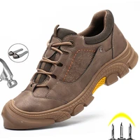 high quality safety shoes men leather shoes construction work shoes indestructible industrial shoes puncture proof security shoe