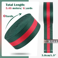 15 yards 25mm 32mm 38mm red and green striped webbing cotton webbing strap buckle for bag canvas ribbon belt bag