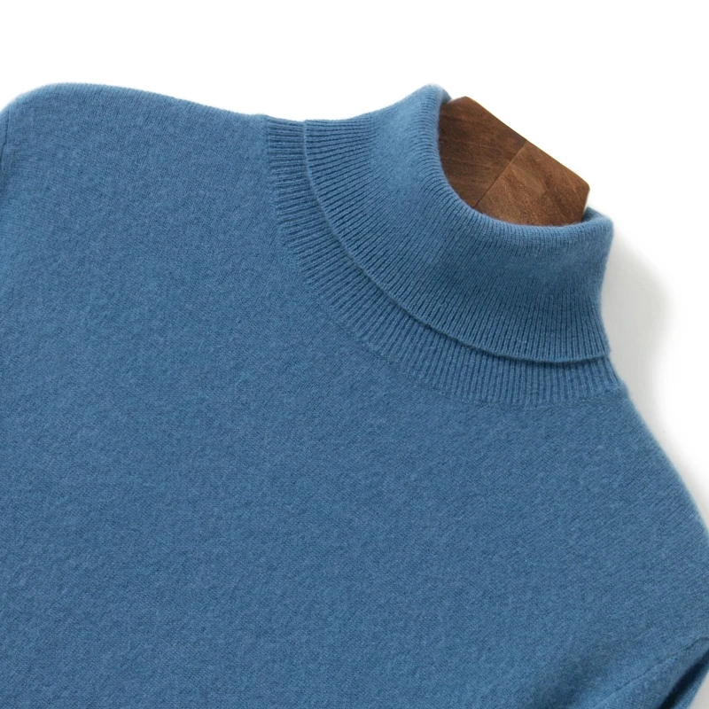 High-Grade 2022 New Autumn 100% Cashmere Sweaters Winter Fashion Clothing Men's Turtleneck Solid Color Slim Fit Men Pullover