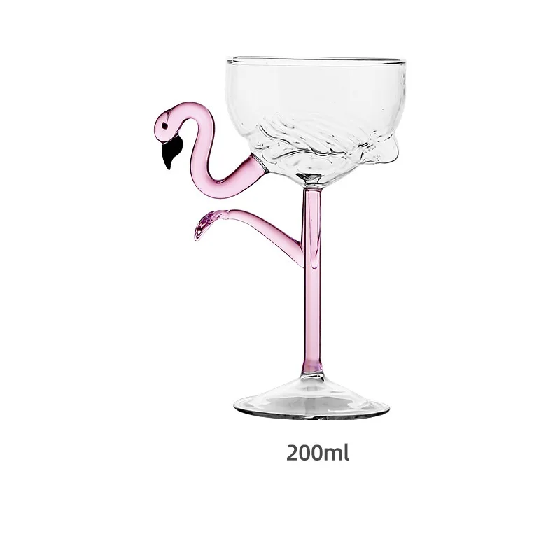 

Прозрачный розовый бокал для шампанского Flamingo из стекла 200 мл