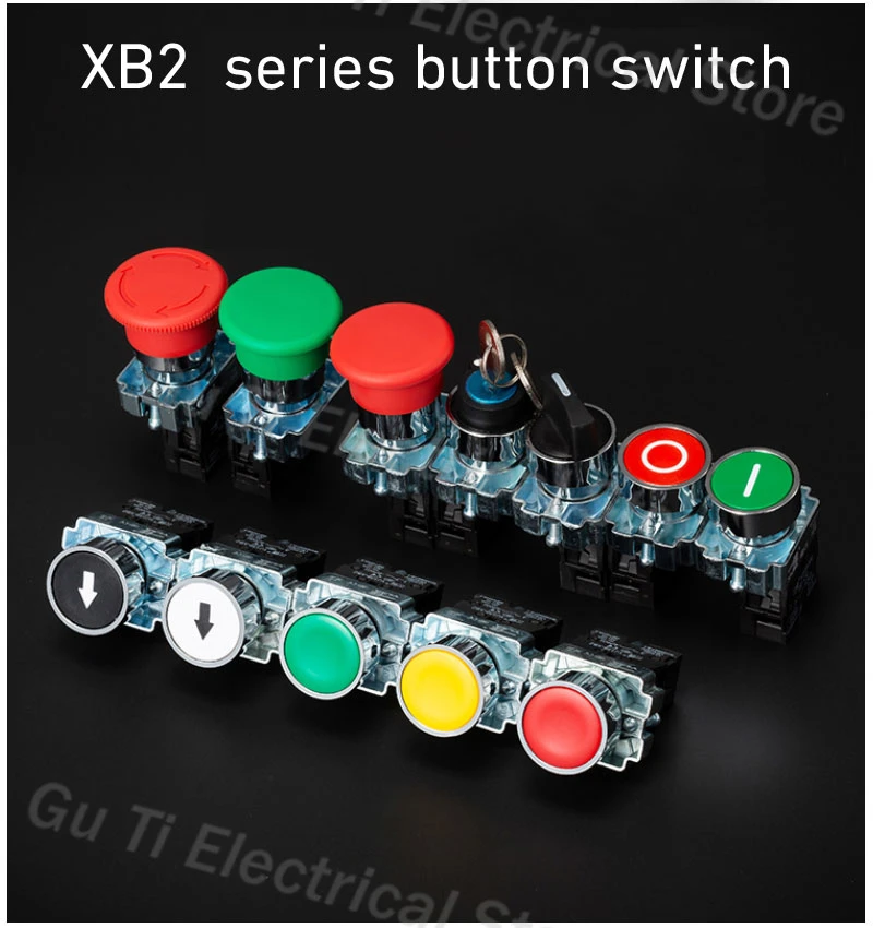 

Button switch self reset XB2 small mushroom head emergency stop 22mm knob key start inching power on XB2-BS542 XB2-BA31 XB2-BA42