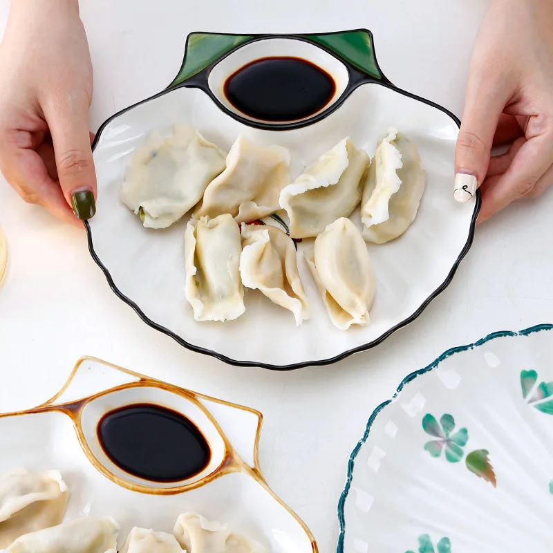 Столовая посуда для завтрака в форме ракушки с разделением цветов обеденные