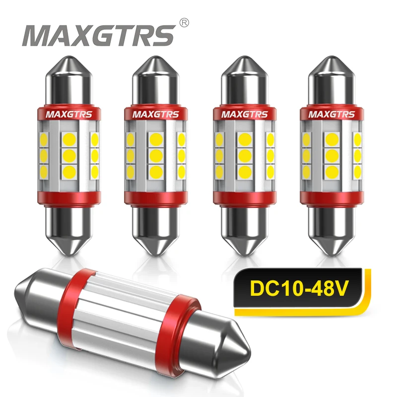 

5x24V C5w светодиодная лампа CANBUS Festoon C10w купольная лампа для чтения Автомобильная внутренняя Лицензия пластисветильник 3030 чип теплый белый Ледяной Синий