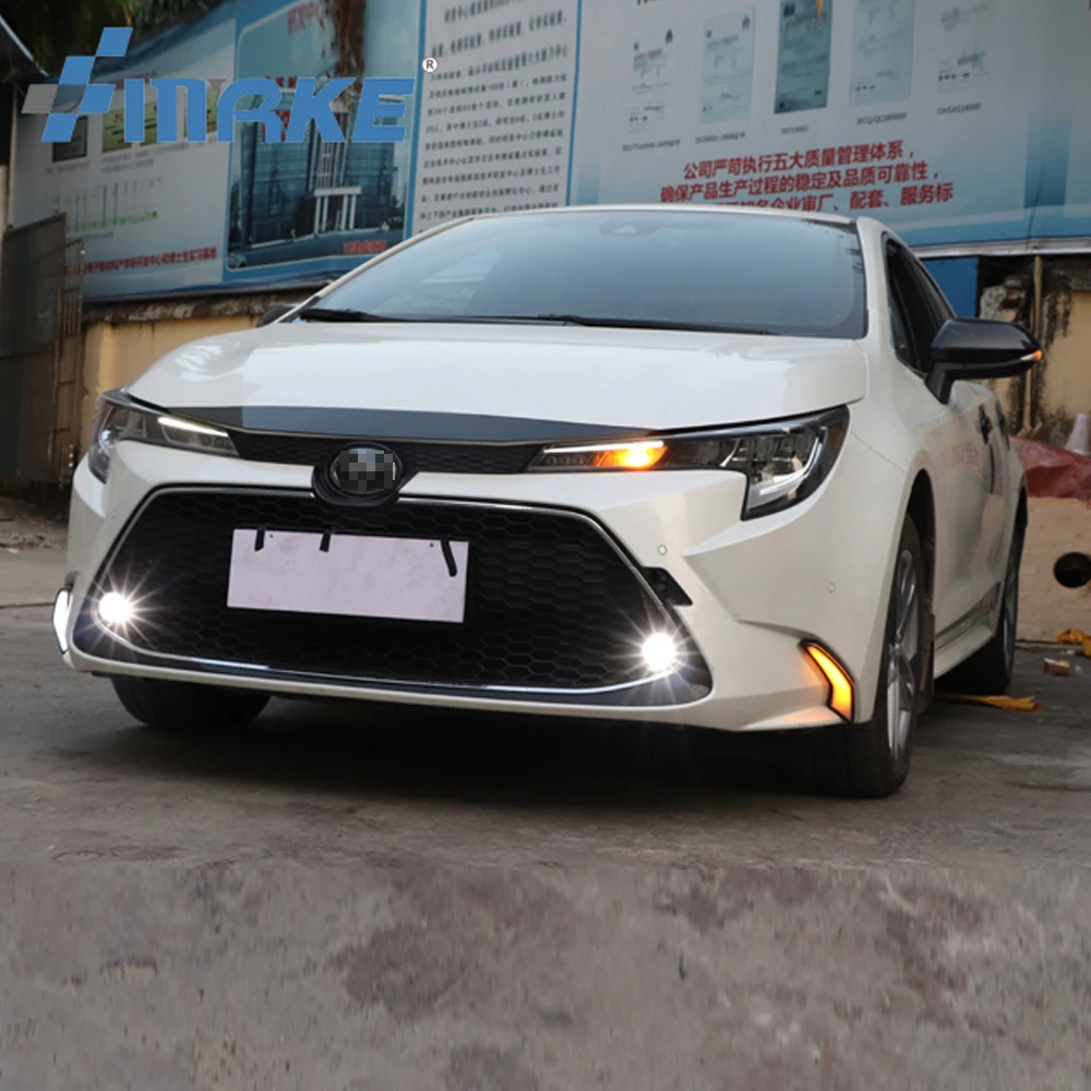 

2pcs LED Daytime Running Light Fog Light Lamp DRL for Toyota Corolla L/LE/XLE US 2019 2020 with Dynamic Yellow Turn Signal