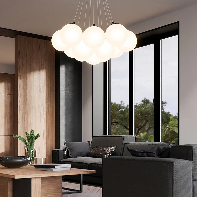 Современный Стеклянный Шар Абажур Подвесная лампа для кухни подвесное