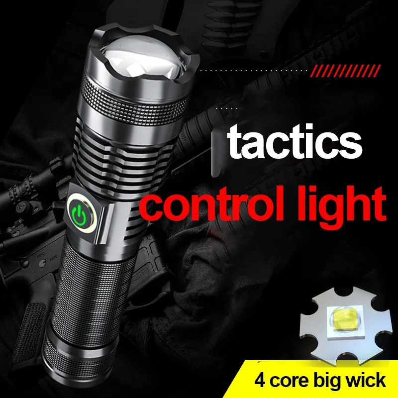 

Powerful LED P50 USB Rechargeable Mini Outdoor Tactical Hunting Flashlight Police Intelligent Waterproof Torch Lantern Zoom