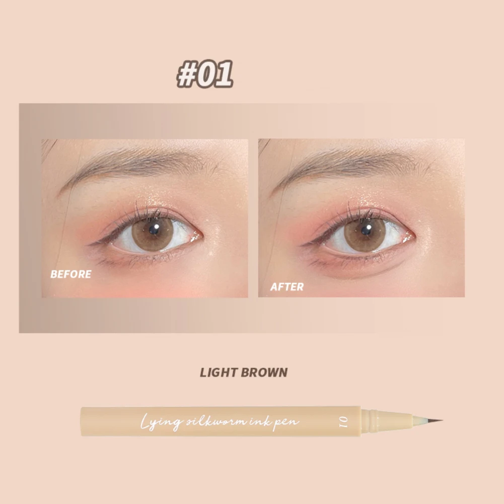 

Brown Lying Silkworm Waterproof Eyeliner Pen Liquid Eyeliner Pencil Smooth Quick-drying Cosmetics Beauty Tools Big Eyes Makeup