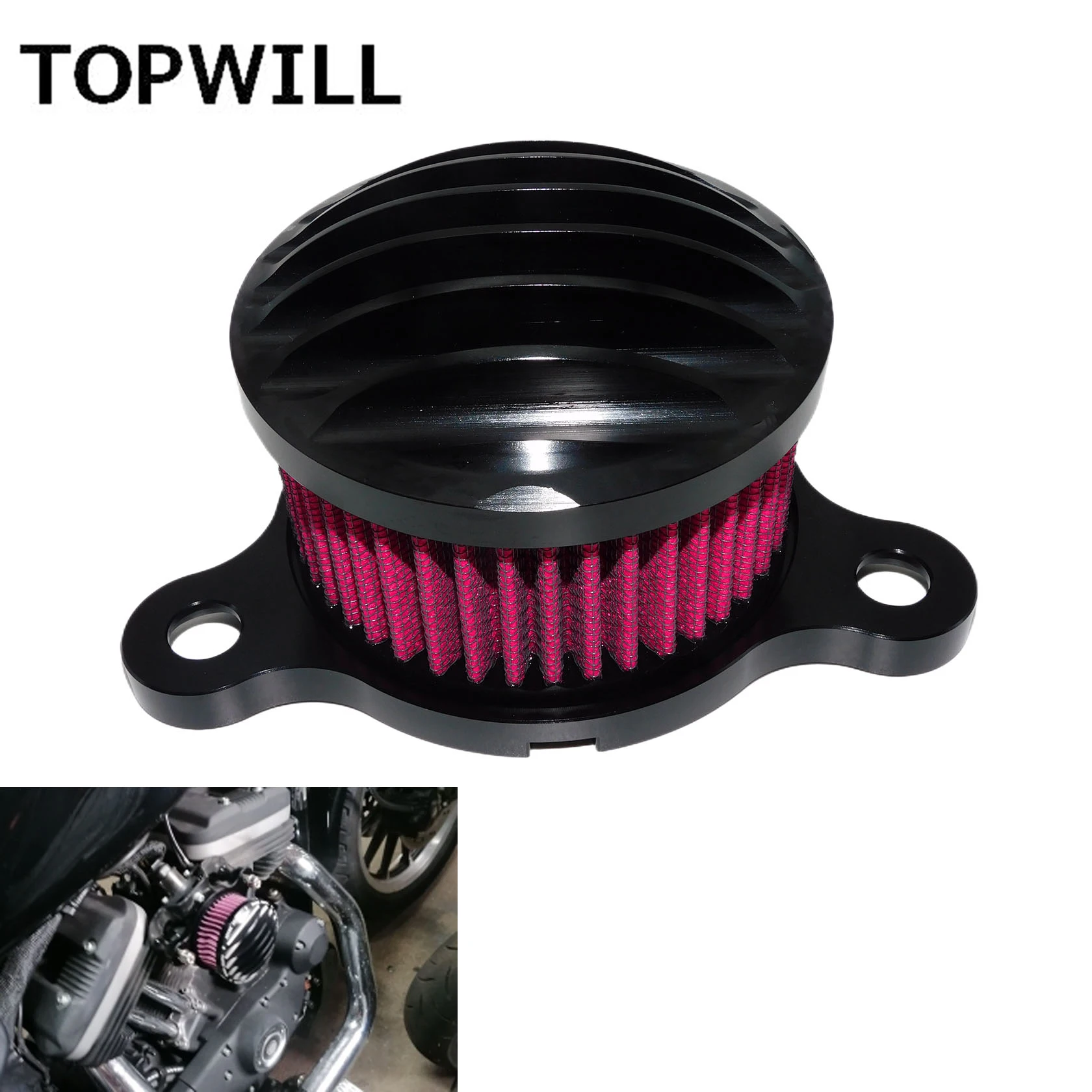 

Motorcycle Air Filter Air Cleaner Kit CNC Intake System For Harley Sportster Iron 883 XL883 XL1200 48 Forty Eight 72 1991-2021