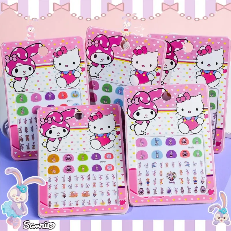 5 шт. 3D наклейки Hello Kitty для детей каваи Kuromi Stellalou Cinnamoroll дизайна ногтей девочек