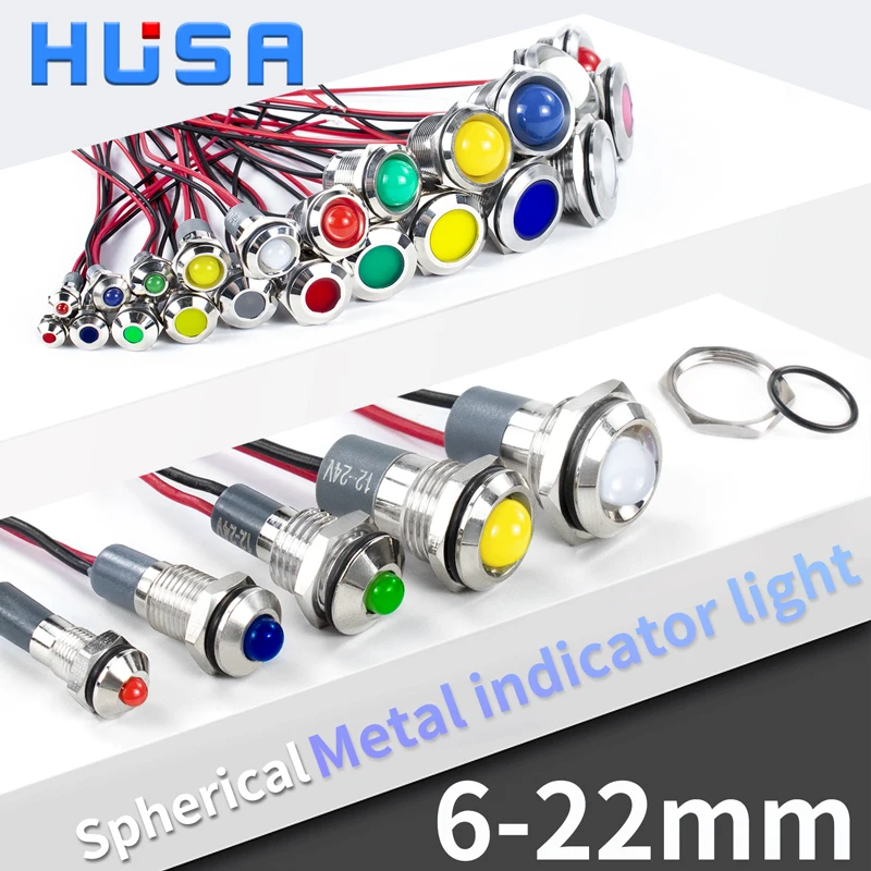 1 шт. металлический светодиодный сигнальный индикатор 3-6 12-24 220 В 6/8/10/12/16/19/22 мм |