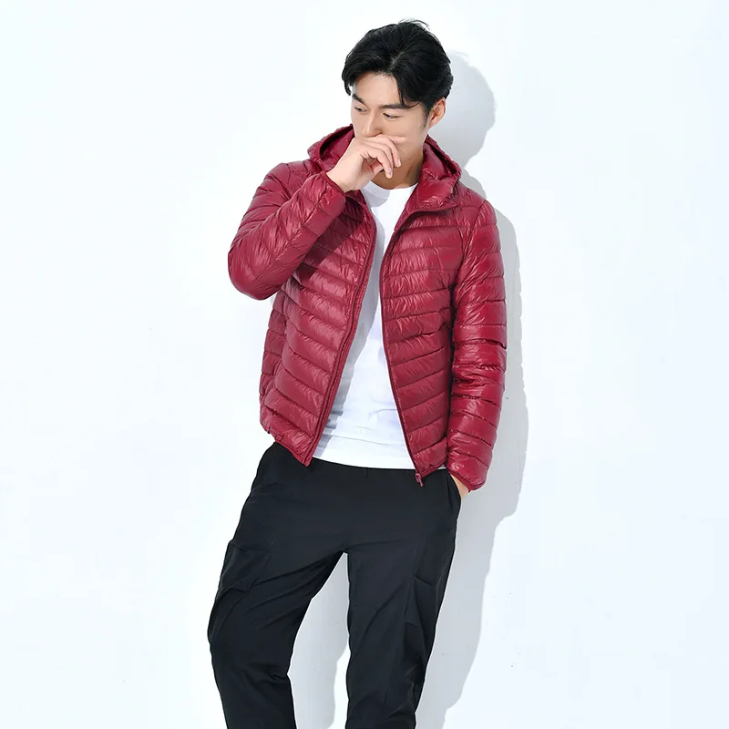 Plus Size 5XL 6XL 7XL Men's Hooded Packable Puffer Jacket 2021 Autumn Winter New Men Lightweight Jacket Insulated Down Coat