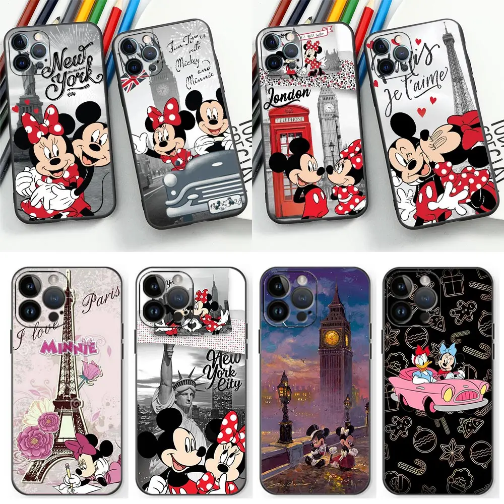 

Mickey Minnie Eiffel Tower Paris Funda Cqoue Case for Apple iPhone 14 11 12 13 Pro Max 7 8 SE 2022 X XR XS Max 6 6s Plus Case