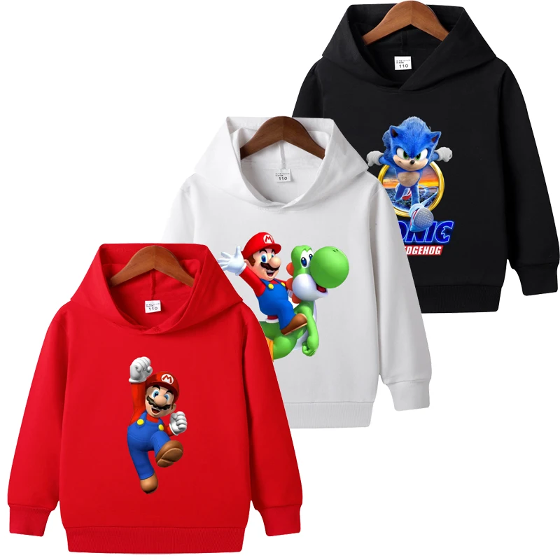 

Толстовка для маленьких девочек, брендовые толстовки и свитшоты в стиле супер Марио, милые модные топы в стиле Марио, детская одежда, рубашк...