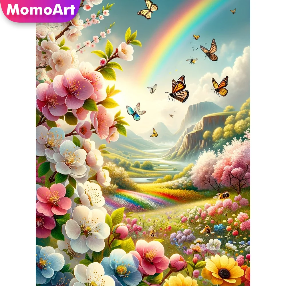 Momoart 5d Красочная Алмазная Живопись Полный Круглый Квадратный Ромб Из Смолы С