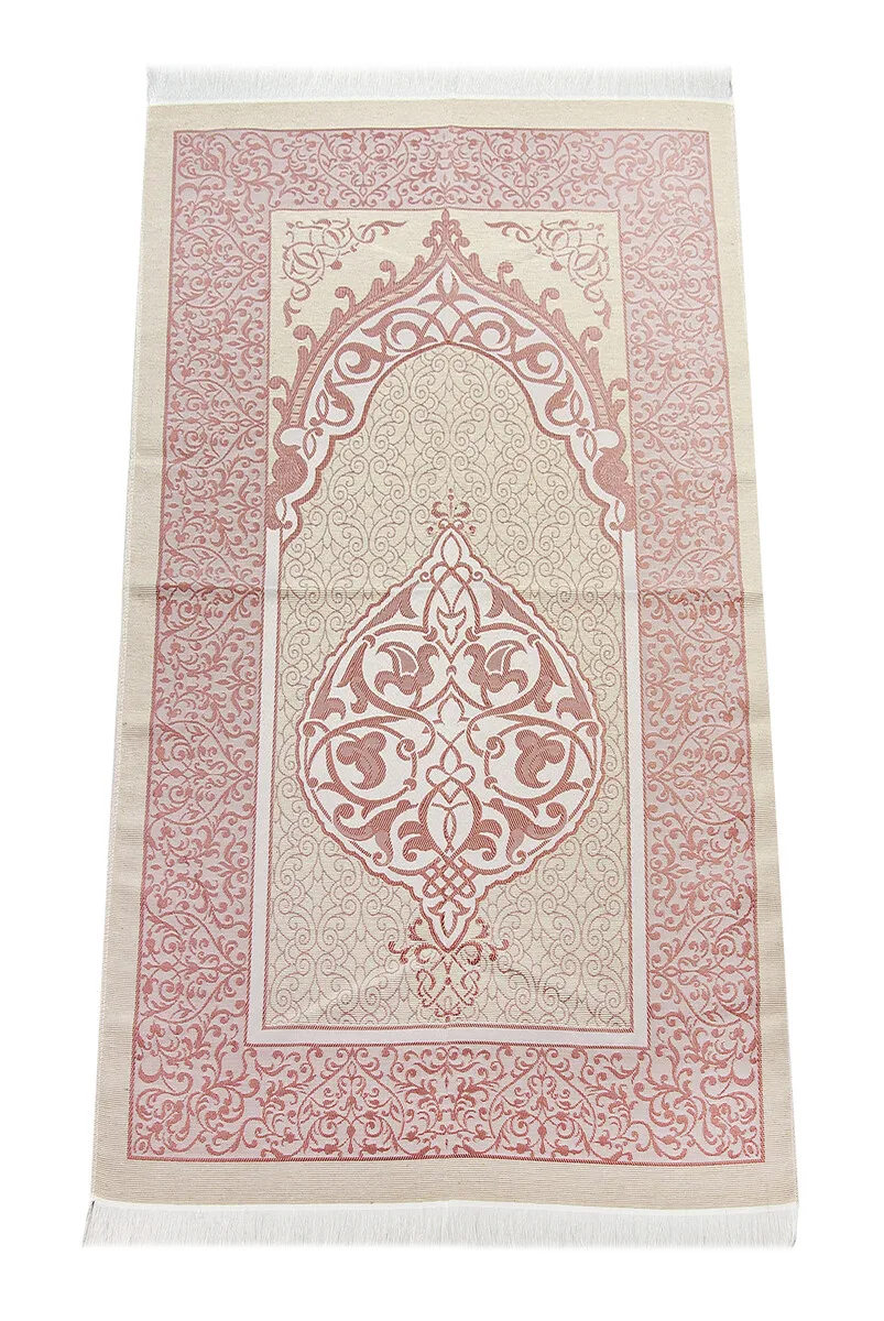 

IQRAH Luxury Light Color Ottoman Taffeta Prayer Rug-0210-Red Color
