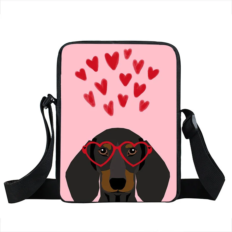 Женские сумки на плечо, маленькие сумки-мессенджеры, Женская милая сумка с рисунком таксы и собаки, Студенческая сумка-тоут для книг