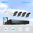 Reolink Smart 4k Система охранной камеры PoE 247 запись 2 ТБ HDD лицатранспортного средства обнаружения 8MP видео рекордер RLK8-810B4-A