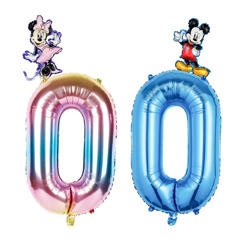 

2pcs/Set Mini Mickey Minnie 32inch Number Foil Balloon for Wedding Party Decor Kids Birthday Gift Gender Revealed Baby Shower