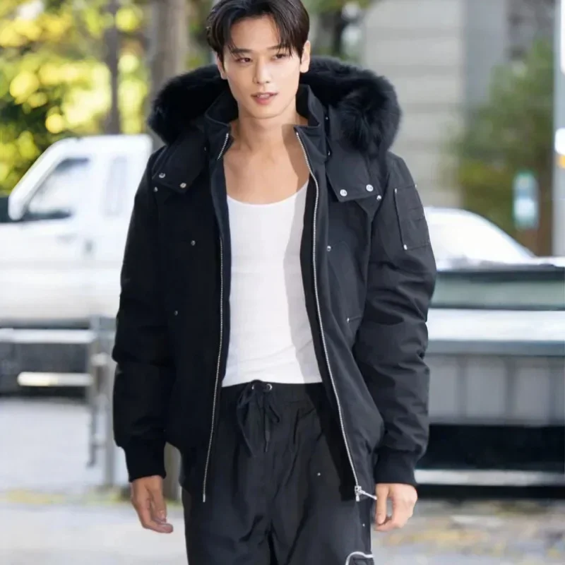 MO * SE KNUCKL S однотонная ветрозащитная укороченная куртка-пуховик зимняя толстая