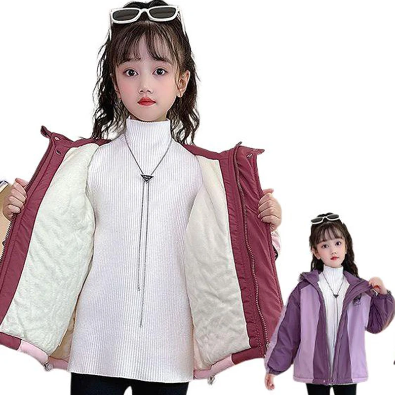 Куртки Sanrios Kuromi Kawaii осенняя одежда для девочек ветрозащитное утепленное пальто