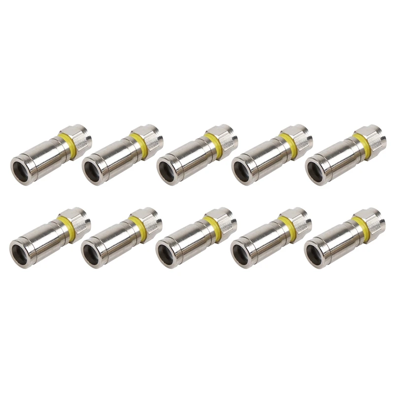 

Copper Nickel-Plated Inch RG6 Four-Shielded Extrusion F Head Standard 75-5 Wire Coaxial Cable Connector Connector