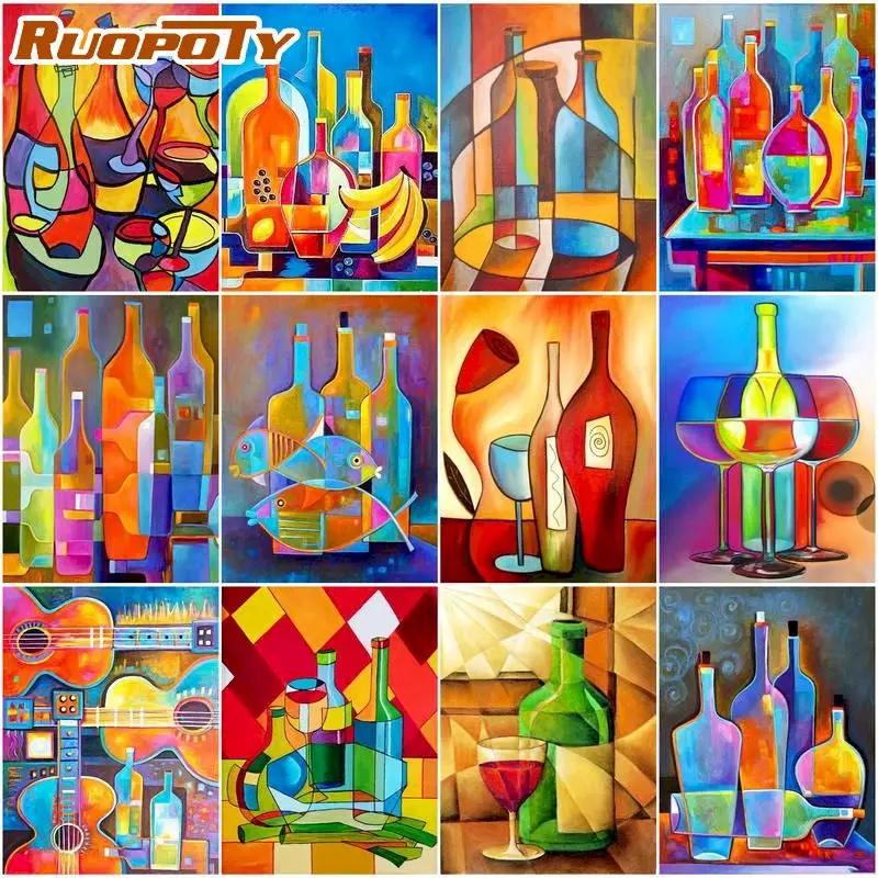 

RUOPOTY DIY Painting By Numbers Abstract Still Life Pictures By Number Kits Paintings Art Drawing On Canvas Gift Home Decor