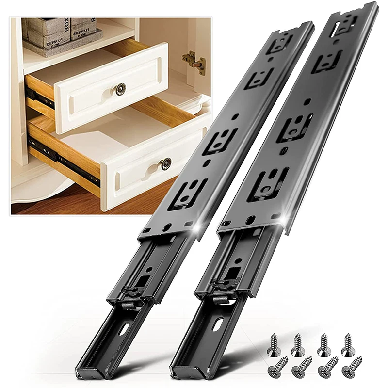 

YOUTHUA 45mm Cabinet Drawer Slides Cold Rolled Steel Drawer Runners 1 Pairs Stainless steel Rails Furniture Hardware Accessories