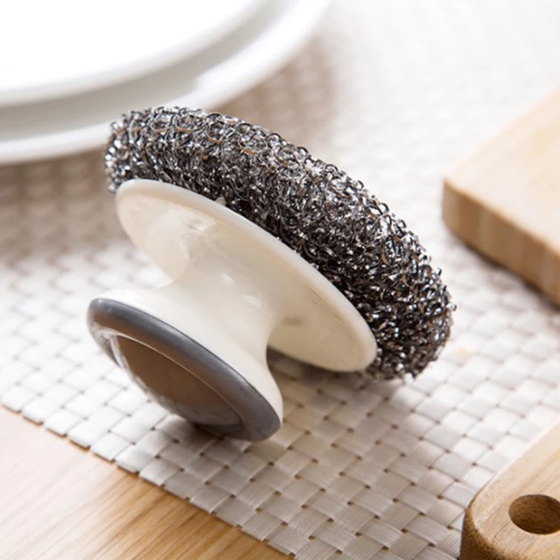 

1 шт., чистящие средства из нержавеющей стали с пластиковой ручкой