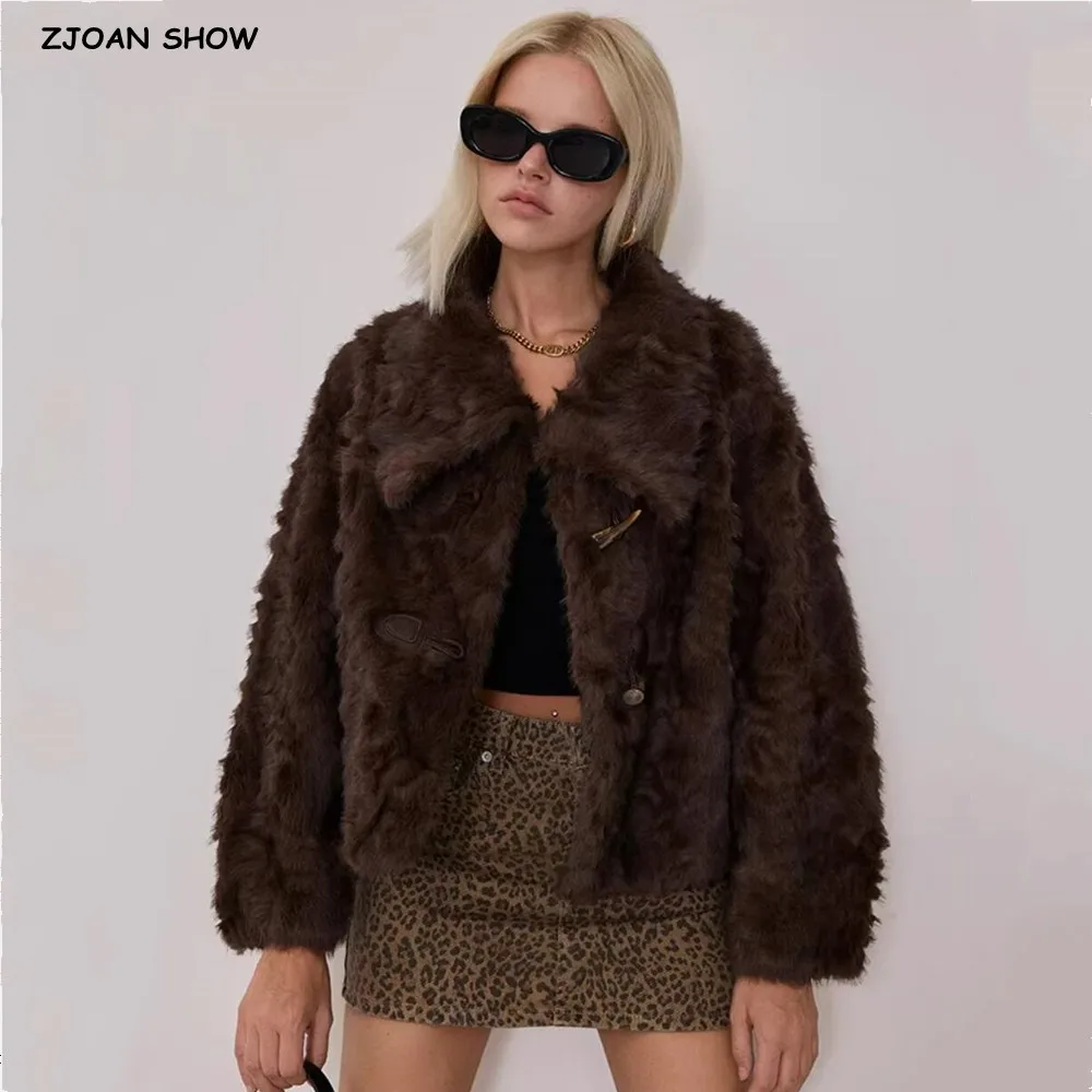 Шуба женская из искусственного меха норки с длинным рукавом и воротником