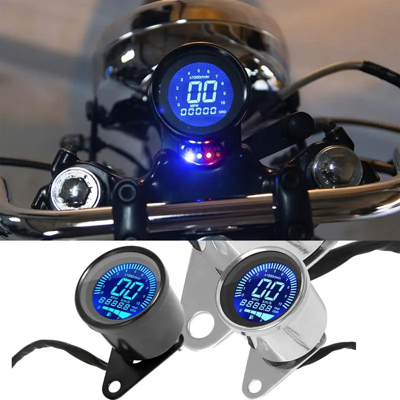 

Vintage Motorcycle Speedometer Universal Display Speedometers Indicator LCD Digital Display Tachometer Motorbike Gauge Odometer