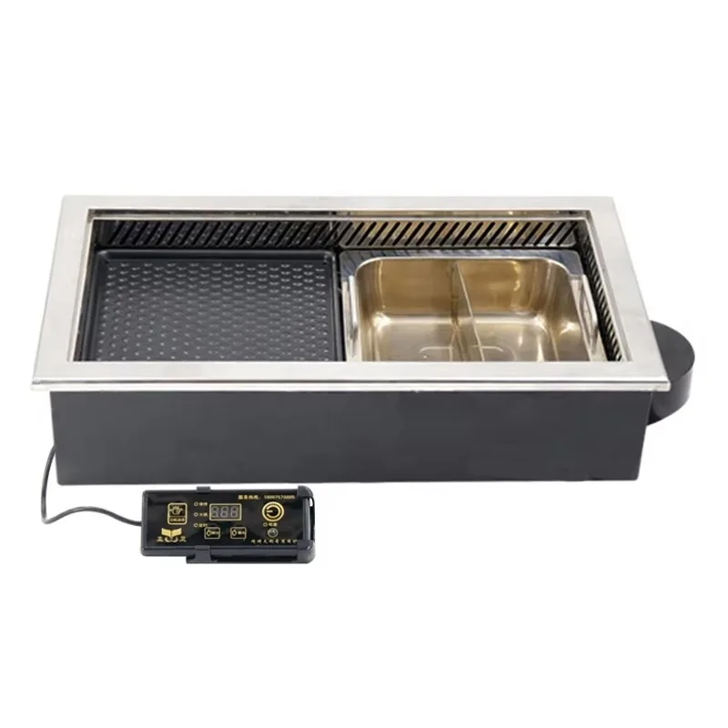 Бездымный 650B квадратный барбекю пожарный котел гриль и Shabu Интегрированная