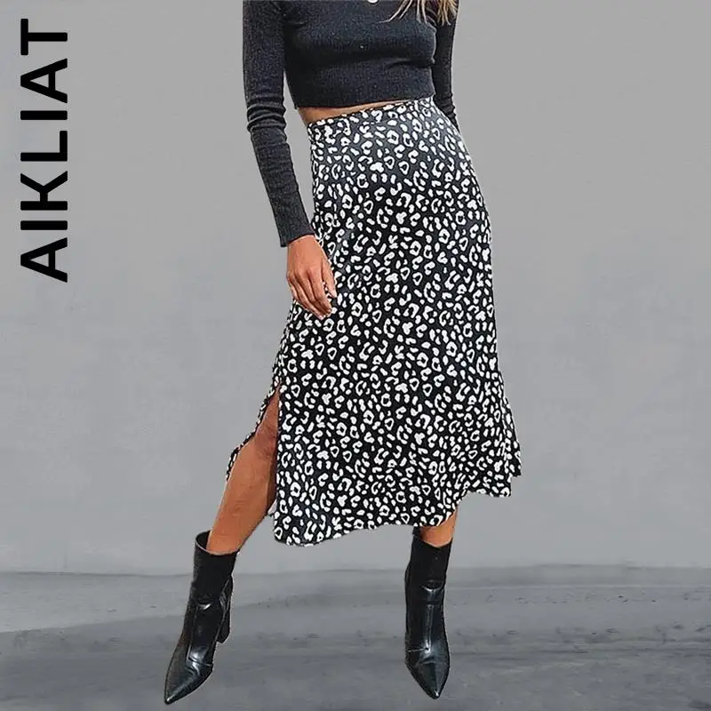 

Aikliat Women Skirt Split Fashion Stylish All-Match Sweet Skirt High Waist Cute For Women Midi Skirt Club Clothing Female