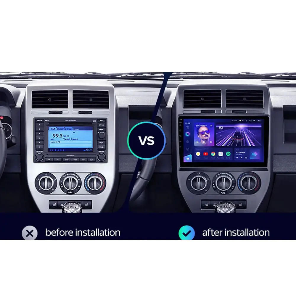 Автомобильное радио для Jeep Compass 1 MK 2006 - 2010 Carplay Aotu мультимедийная Bluetooth