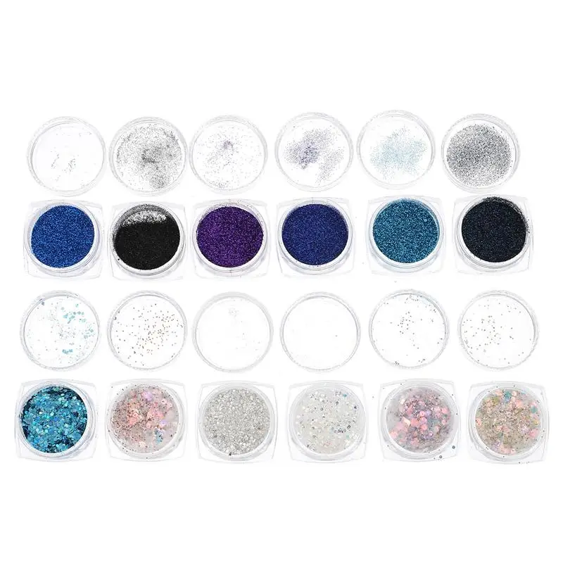 

2 Sets Nail Art Powders Nail Pigment Powders Cosmetic Manicure Glitter Powders