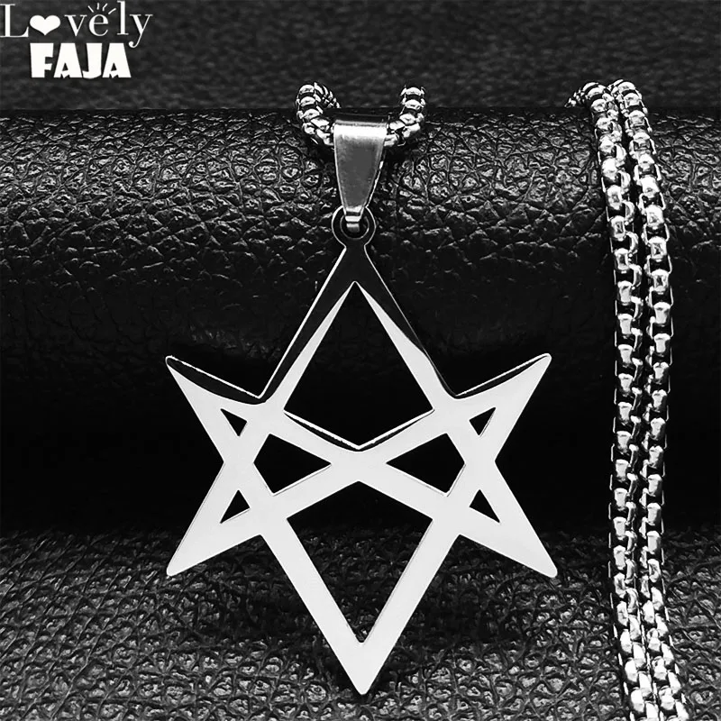 Ожерелье-цепочка унисекс из нержавеющей стали с шестигранной подвеской