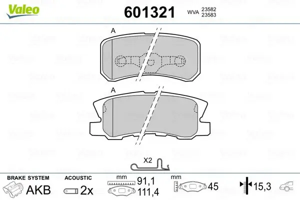 

601321 rear brake pad for CHRYSLER SEBRING 07 11