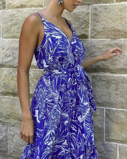 

Новое летнее кружевное платье с принтом, женские сексуальные платья 2022 с глубоким V-образным вырезом, Пляжное праздничное платье для отпуск...